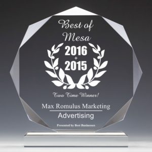 Max Romulus Marketing Receives 2016 Best Businesses of Mesa Award